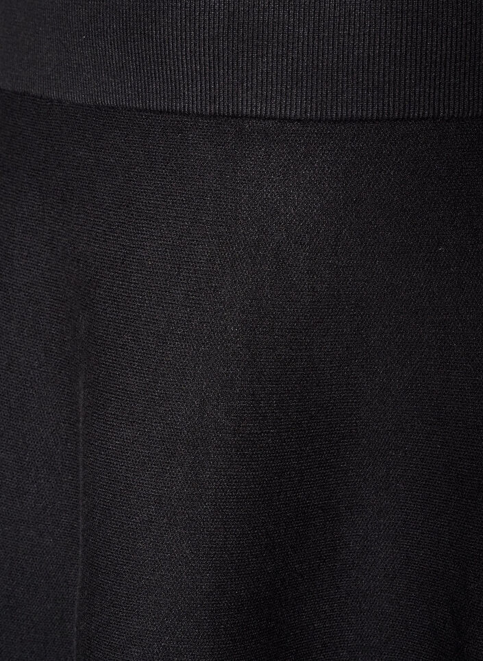 Lyhyt neulottu A-linjainen hame, Musta, Packshot image number 2