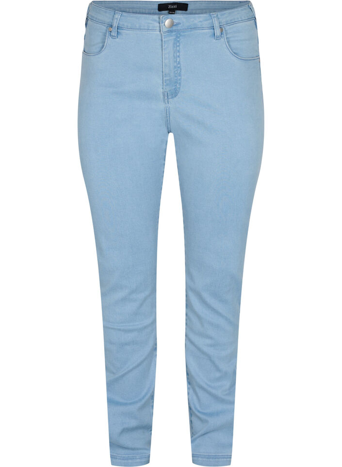 Slim fit Emily-farkut normaalilla vy&ouml;t&auml;r&ouml;ll&auml;, Sininen, Packshot image number 0