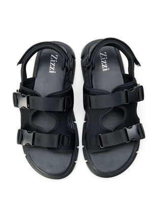 Wide fit -sandaalit, Black, Packshot image number 1