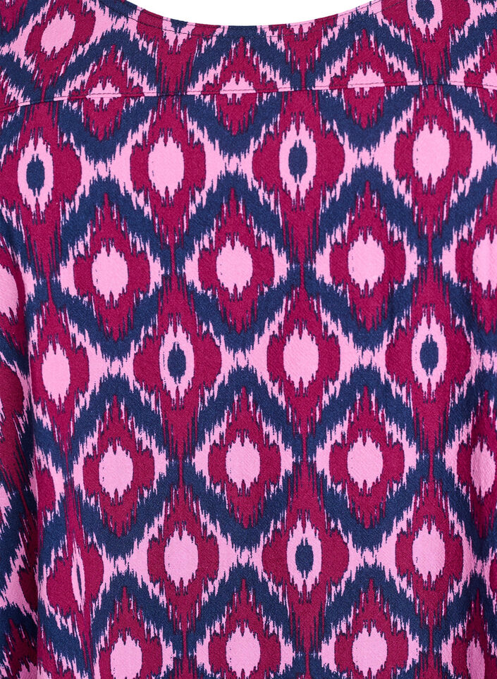 Lyhyt puuvillamekko 3/4-hihoilla ja taskuilla, Vaaleanpunainen, Packshot image number 2