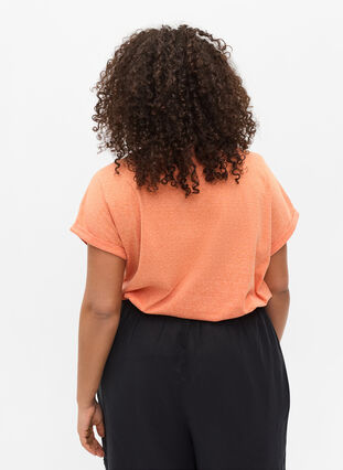 Meleerattu puuvillainen t-paita, Amberglow Melange, Model image number 1