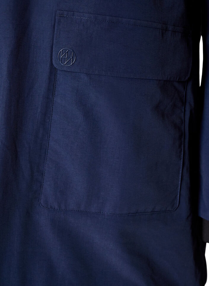 Vedenpit&auml;v&auml; hupullinen parka, Sininen, Packshot image number 3