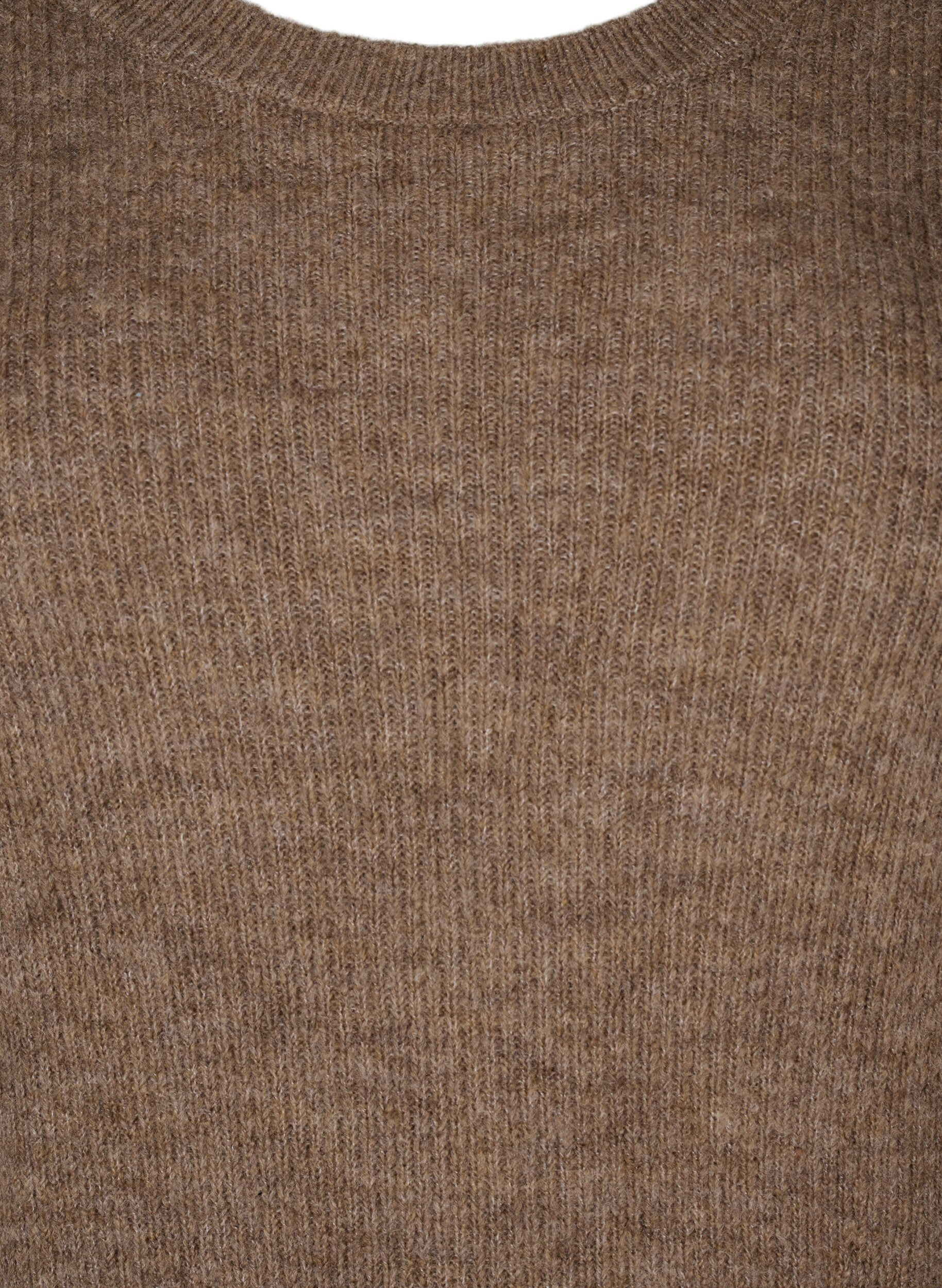 Zizzi Pitk&auml;hihainen ribbineulemekko, Caribou Mel., Packshot image number 2