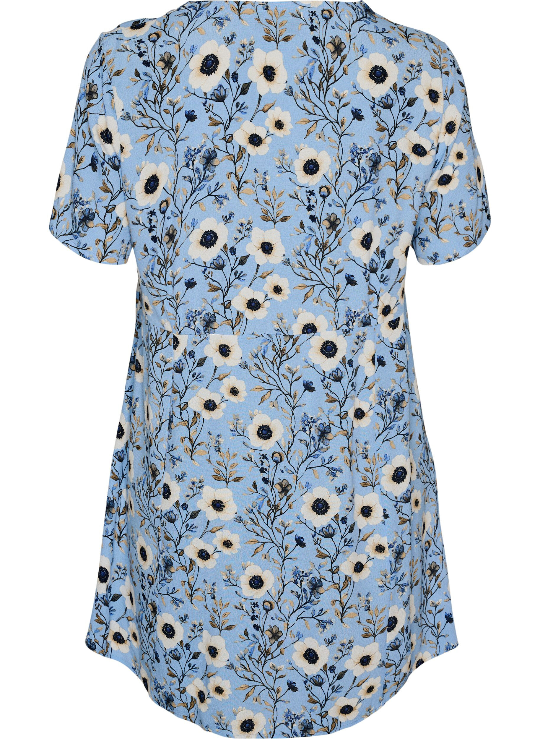 ZizziLyhyt mekko kukkakuviolla, Sininen, Packshot image number 1