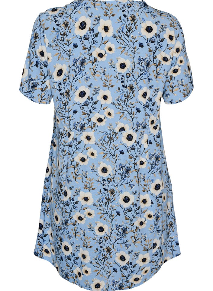 Lyhyt mekko kukkakuviolla, Sininen, Packshot image number 1