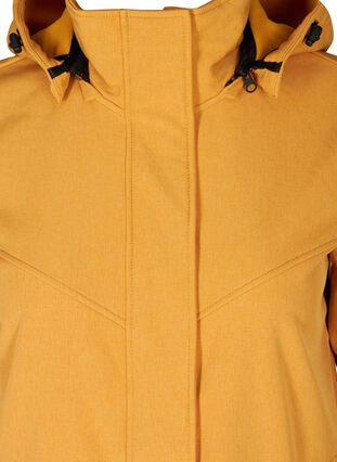 Pitkä hupullinen softshell-takki, Spruce Yellow, Packshot image number 2
