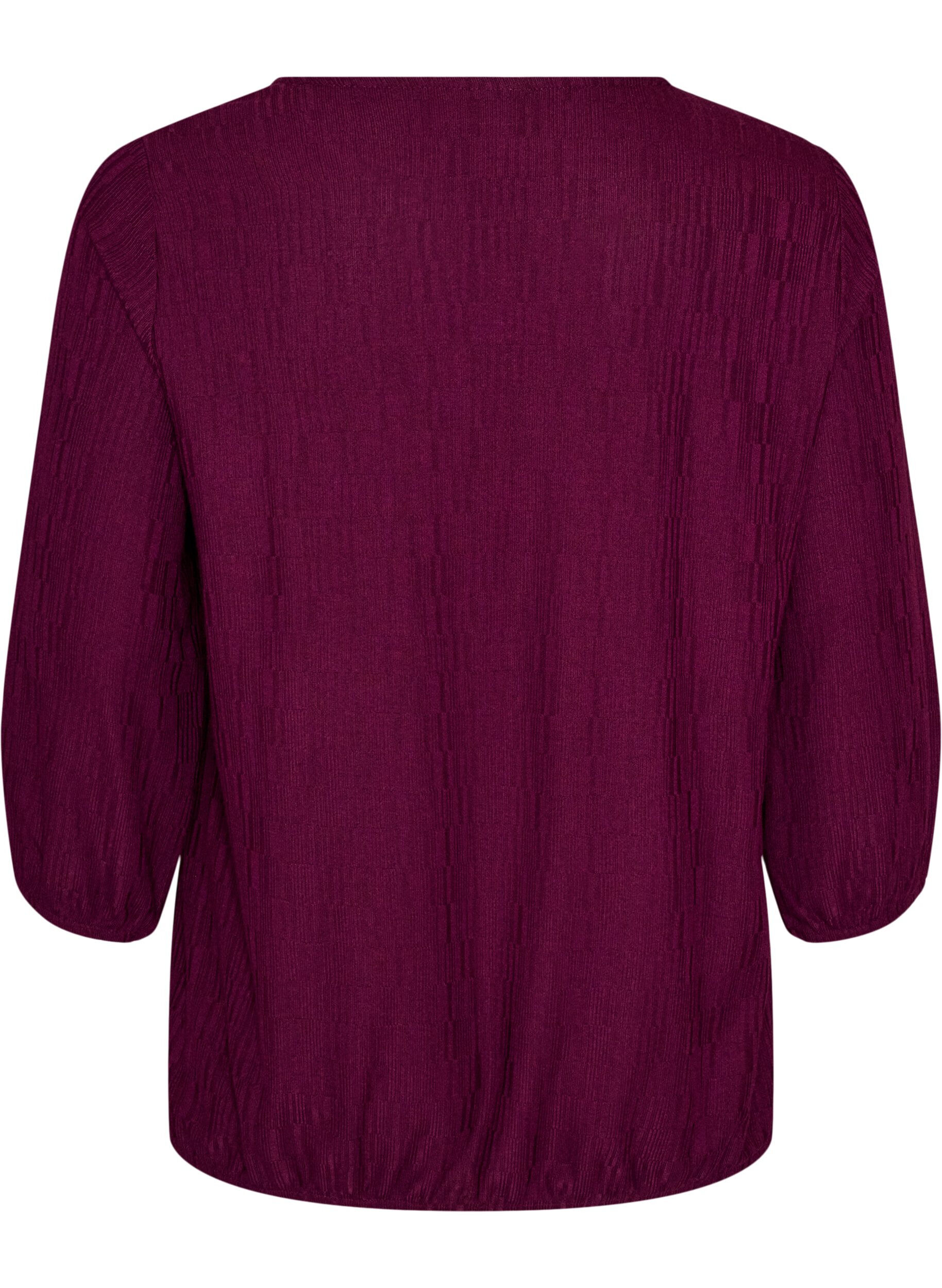 ZizziPusero tekstuurilla ja 3/4-hihoilla, Violetti, Packshot image number 1