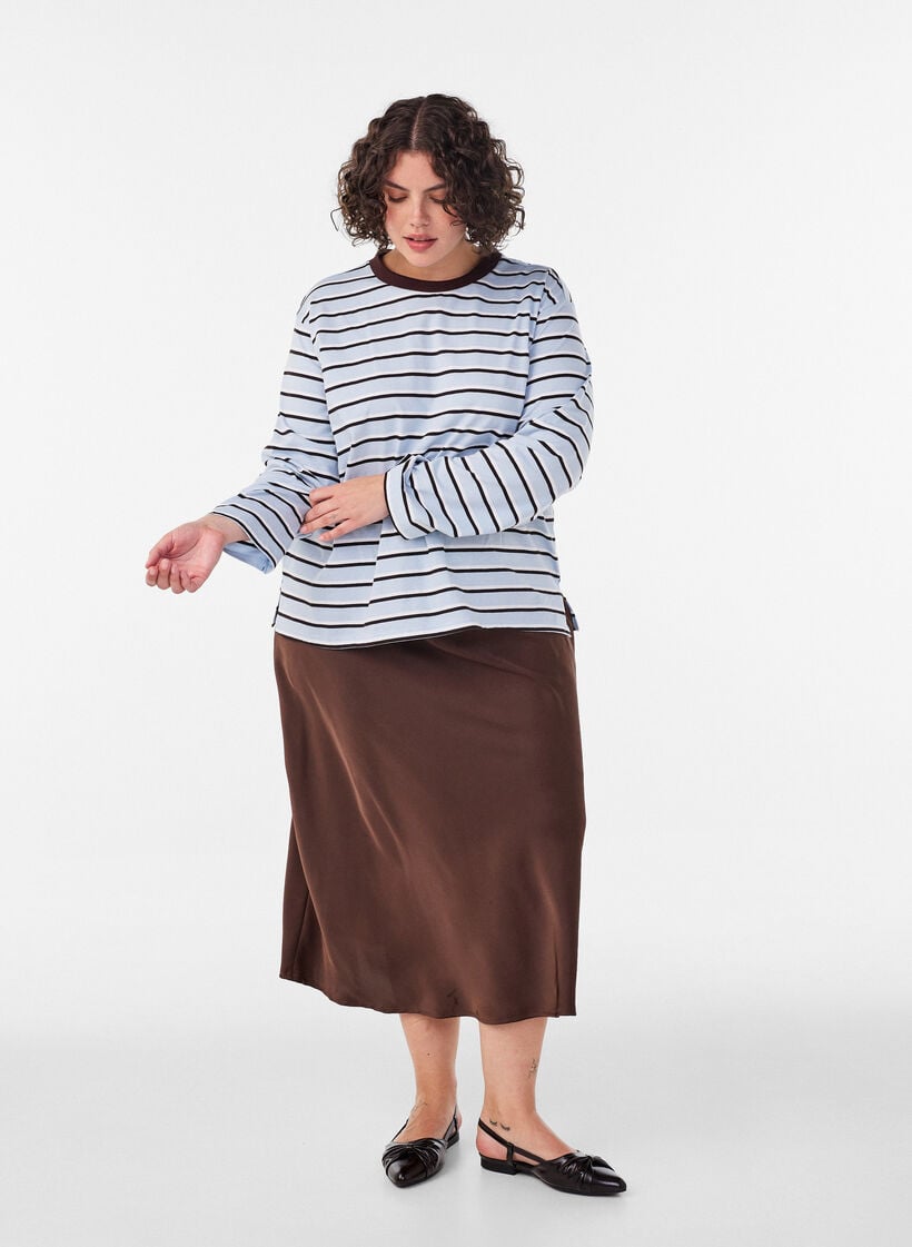 Perus pitk&auml;hihainen T-paita, Sininen, Model image number 1