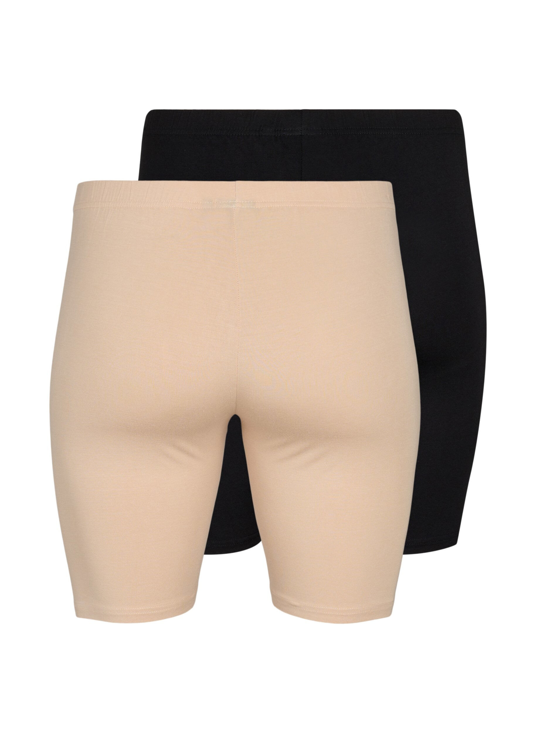 Zizzi 2 kpl py&ouml;r&auml;ilyshortseja viskoosista, Beige, Packshot image number 1