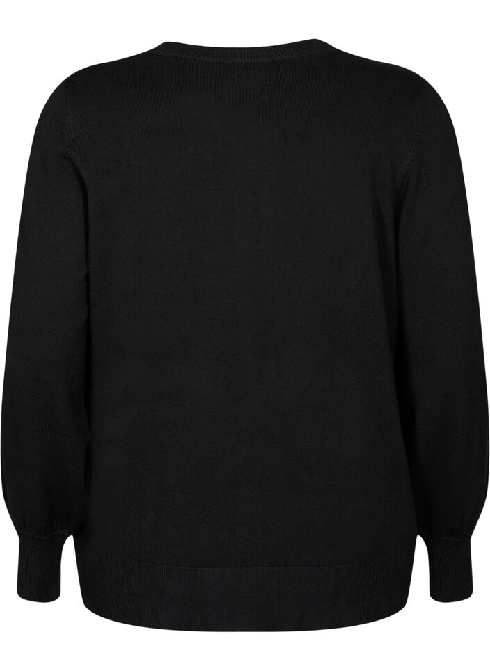 Viskoosista neulottu neuletakki napeilla, Black, Packshot image number 1