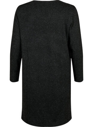 Neulottu mekko, jossa on halkiot hihoissa, Dark Grey Melange, Packshot image number 1