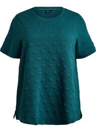 T-paita kohokuvioidusta puuvillajerseyst&auml;, Vihre&auml;