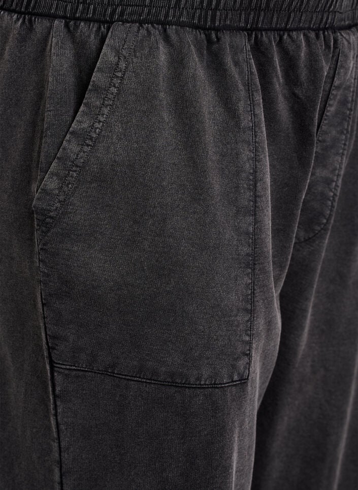 Leveälahkeiset collegehousut pestyllä lookilla, Harmaa, Packshot image number 2