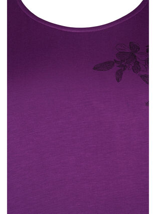Lyhythihainen viskoosinen t-paita kukkakuosilla, Grape Juice Flower, Packshot image number 2