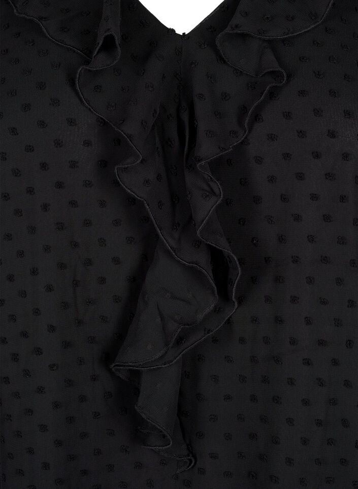 Pilkkupintainen röyhelötunika, Black, Packshot image number 2