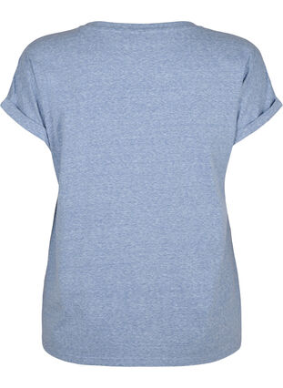 Meleerattu t-paita lyhyillä hihoilla, Moonlight Blue Mel. , Packshot image number 1