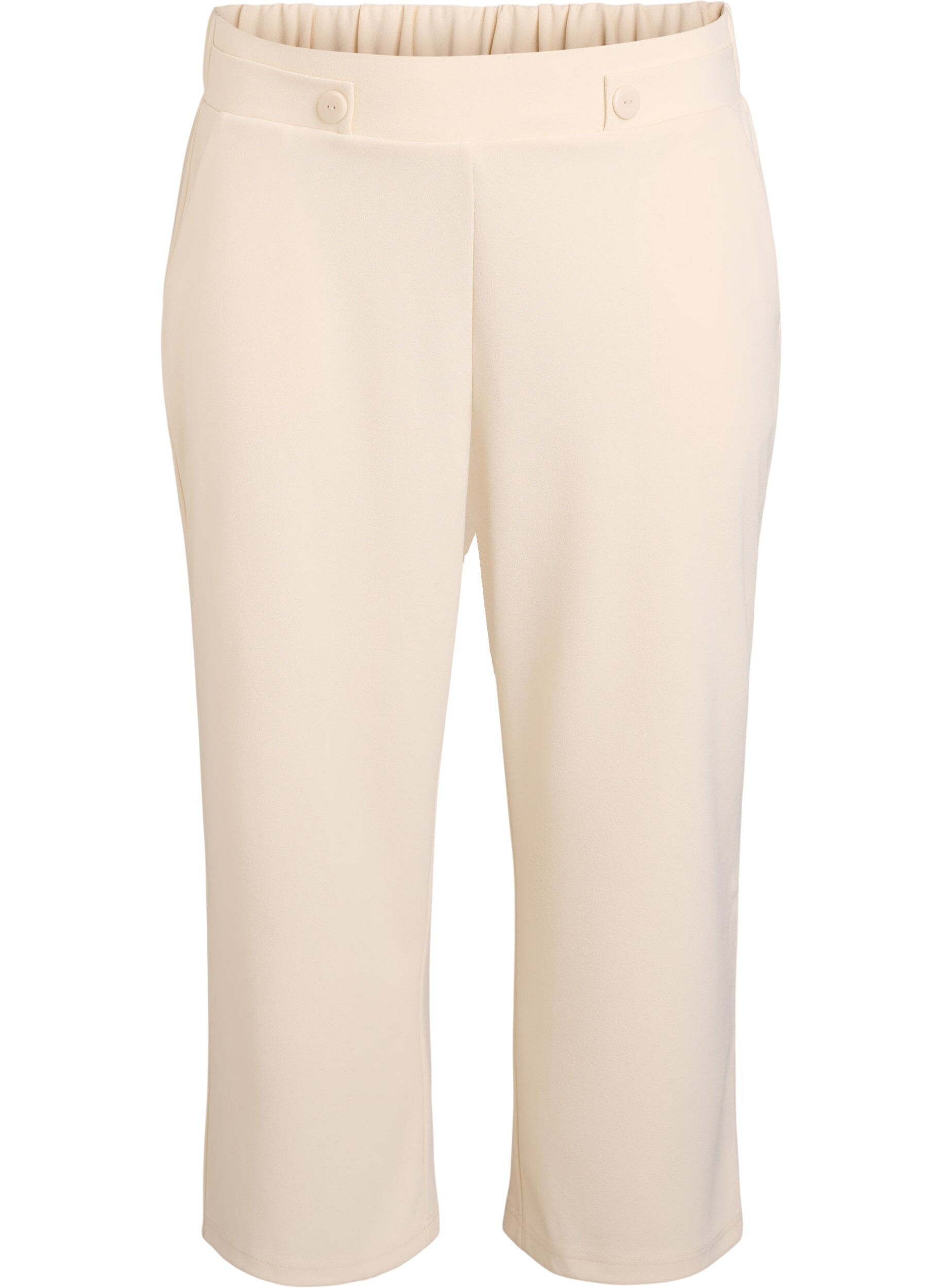 Zizzi7/8-pituiset housut v&auml;lj&auml;ss&auml; mallissa, Beige, Packshot image number 0