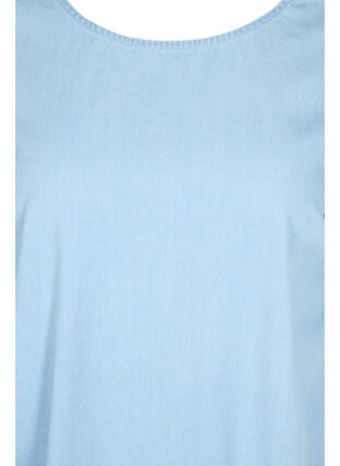 Lyhythihainen farkkumekko puuvillasta, Light blue denim, Packshot image number 2