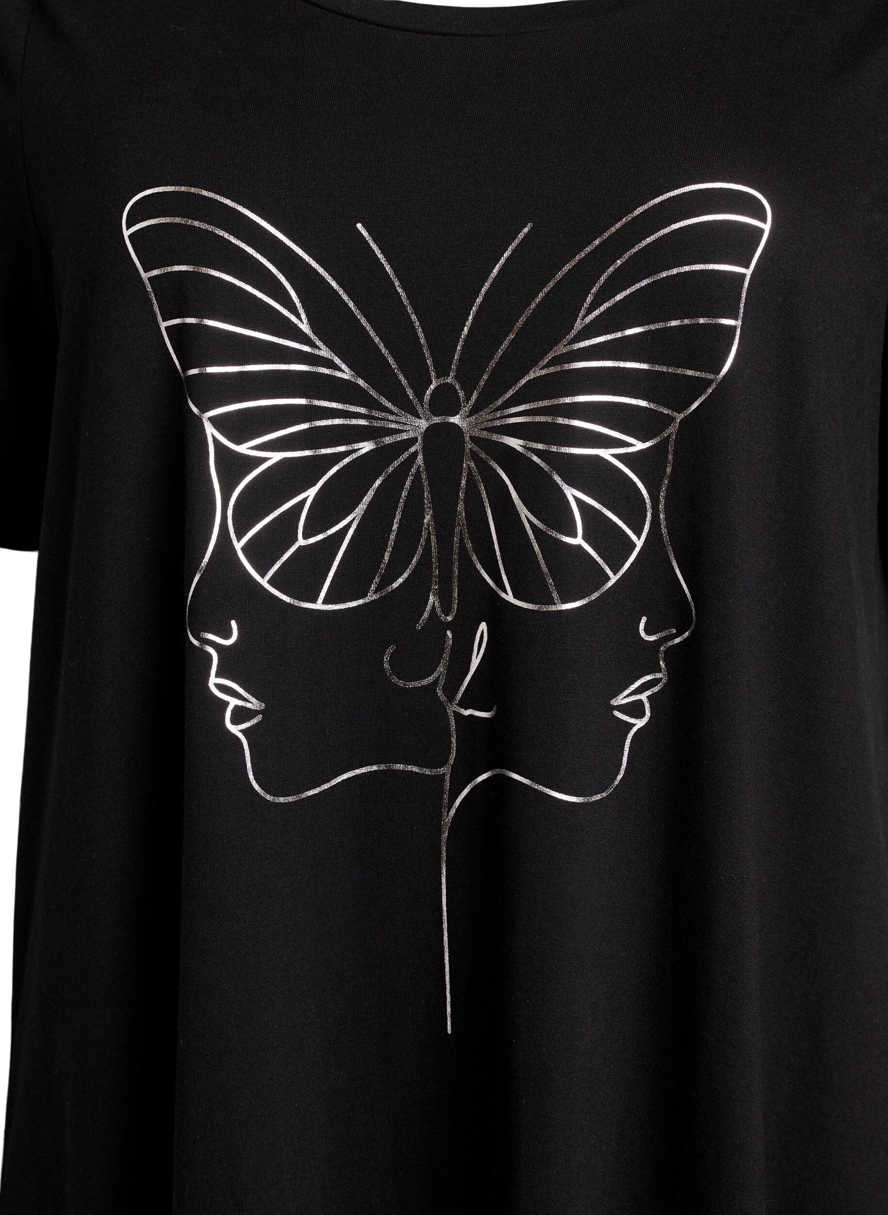 ZizziMidi-y&ouml;paita luomupuuvillasta, Musta, Packshot image number 2