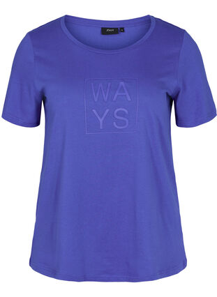 Lyhythihainen puuvillainen t-paita printillä , Dazzling Blue WAYS, Packshot image number 0