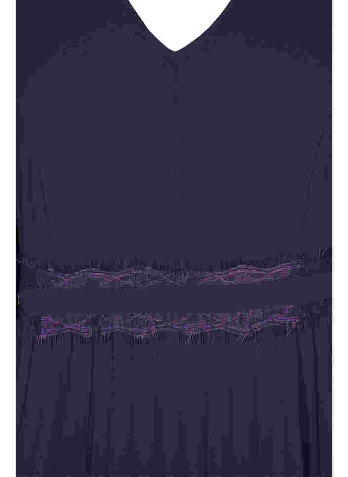 Pliseerattu mekko lyhyillä hihoilla, Purple Velvet, Packshot image number 2