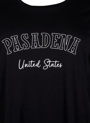 Puuvillainen T-paita tekstillä, Black W. Pasadena, Packshot image number 2