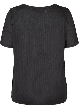 T-paita kuminauhalla helmassa , Black, Packshot image number 1