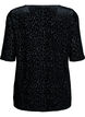 Leopardikuvioinen lyhythihainen pusero, Musta, Packshot image number 1