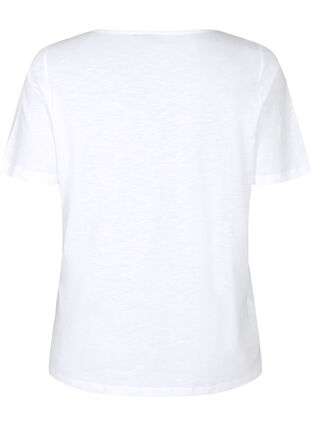 T-paita puuvillaa pitsillä, Bright White, Packshot image number 1