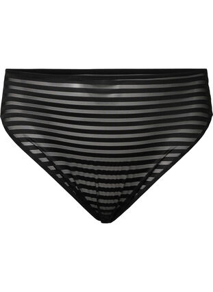 Raidalliset normaalivyötäröiset alushousut, Black, Packshot image number 0
