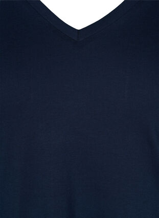 T-paita ekologisesta puuvillasta v-aukolla, Navy Blazer, Packshot image number 2