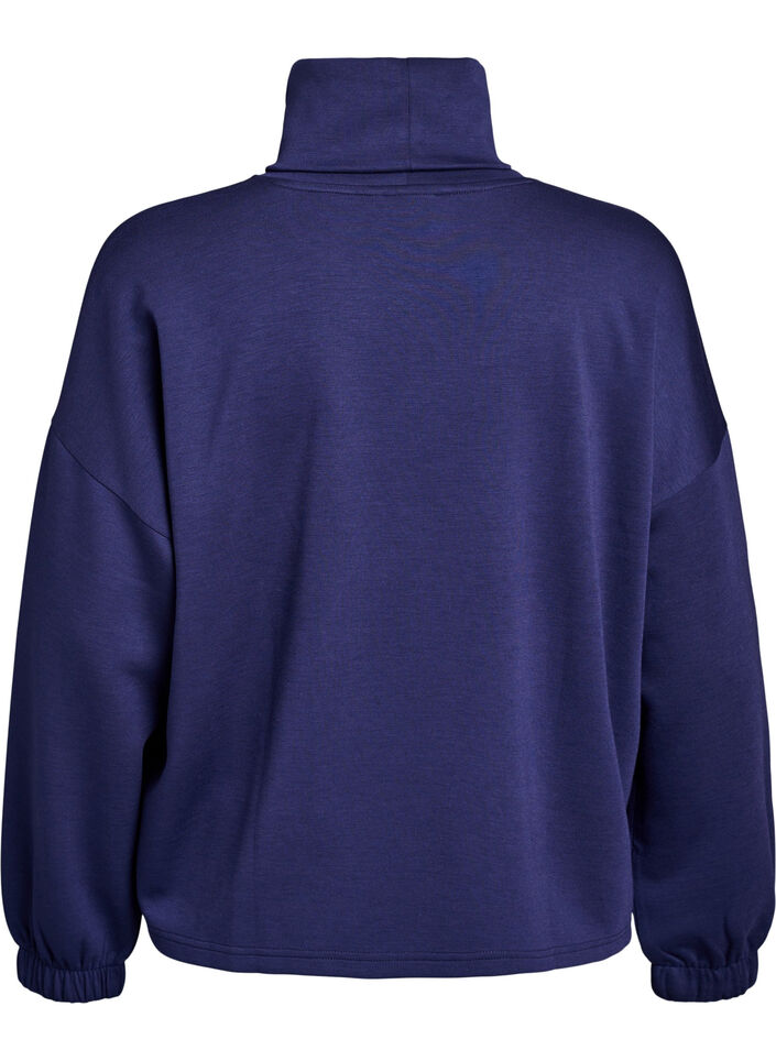 Poolokauluksinen pusero modaalisekoitteesta, Sininen, Packshot image number 1