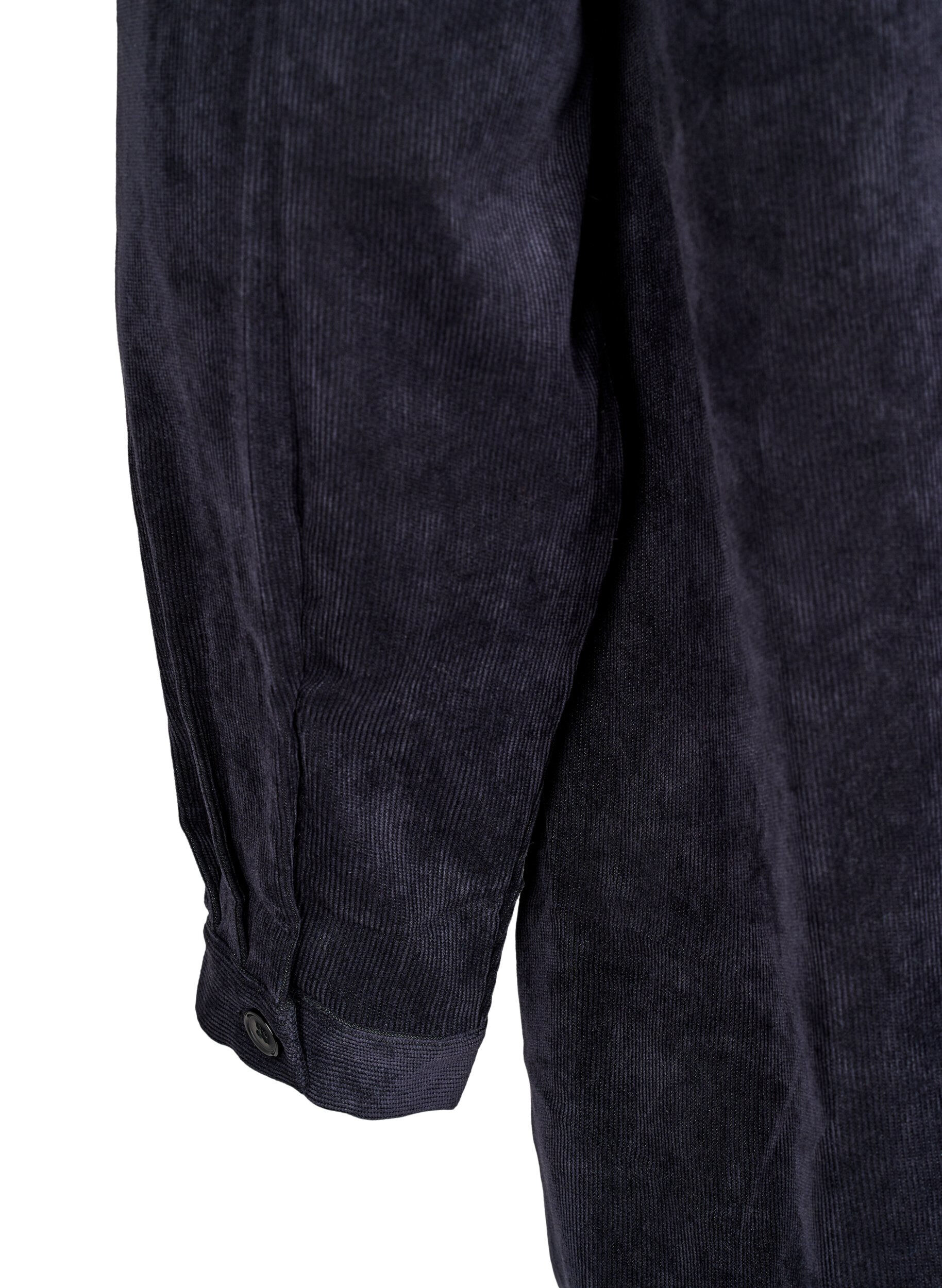 Zizzi Pitk&auml; vakosamettimekko napeilla, Black, Packshot image number 4