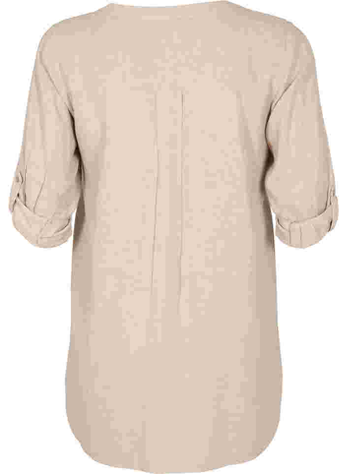 Pitkä paita 3/4-hihoilla ja v-aukolla, Simply Taupe, Packshot image number 1