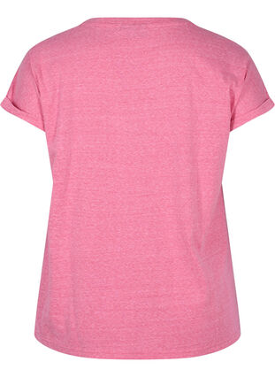 Meleerattu puuvillainen t-paita, Fandango Pink Mél, Packshot image number 1