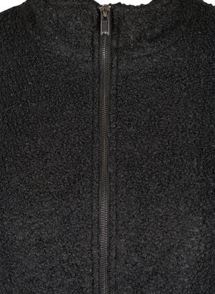 Vetoketjullinen takki villaa, Black, Packshot image number 2