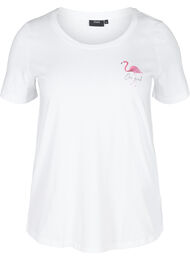 T-paita printillä, White Flamingo