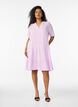 Lyhyt A-linjainen mekko puuvillamusliinista, Violetti, Model image number 1