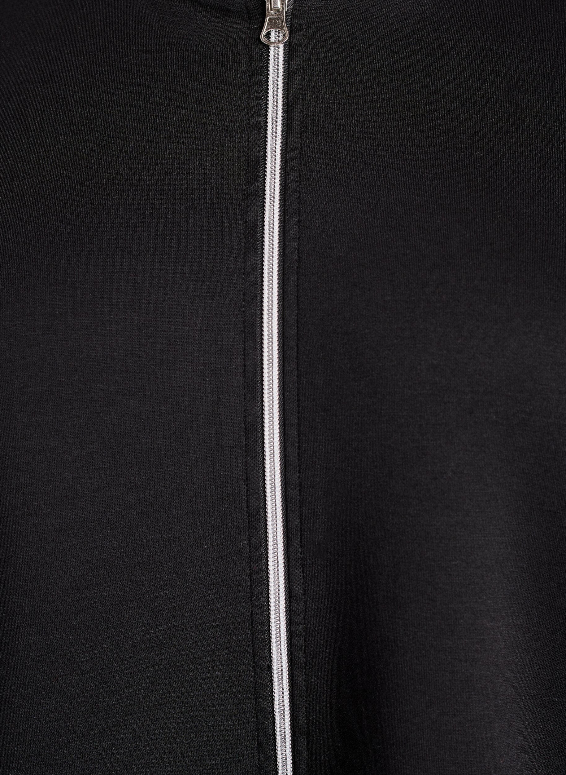 Zizzi Scuba-huppari vetoketjulla ja taskuilla, Musta, Packshot image number 2