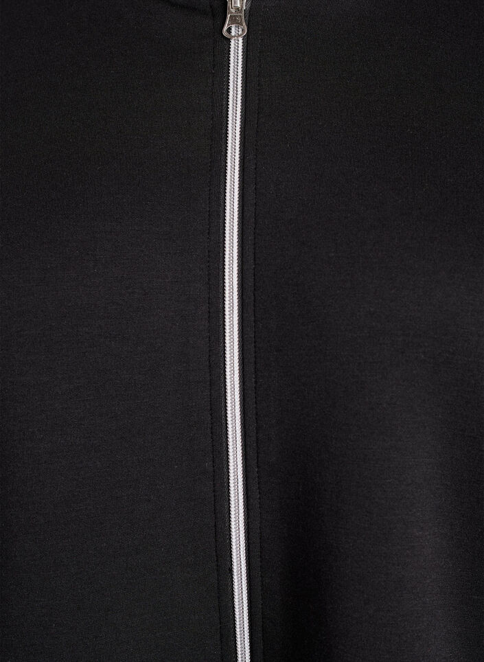 Scuba-huppari vetoketjulla ja taskuilla, Musta, Packshot image number 2