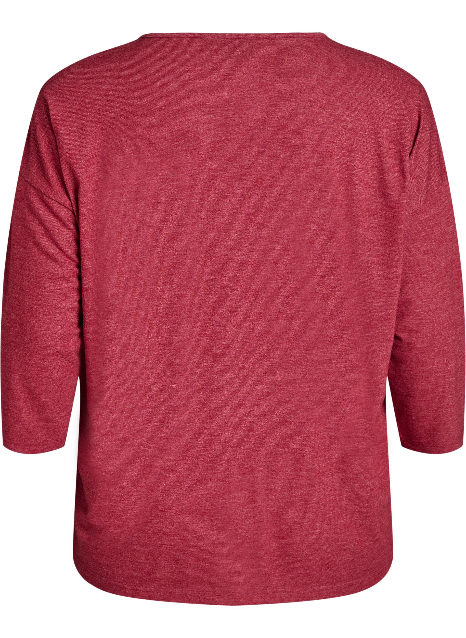 ZizziJersey -pusero 3/4-hihoilla, Punainen, Packshot image number 1
