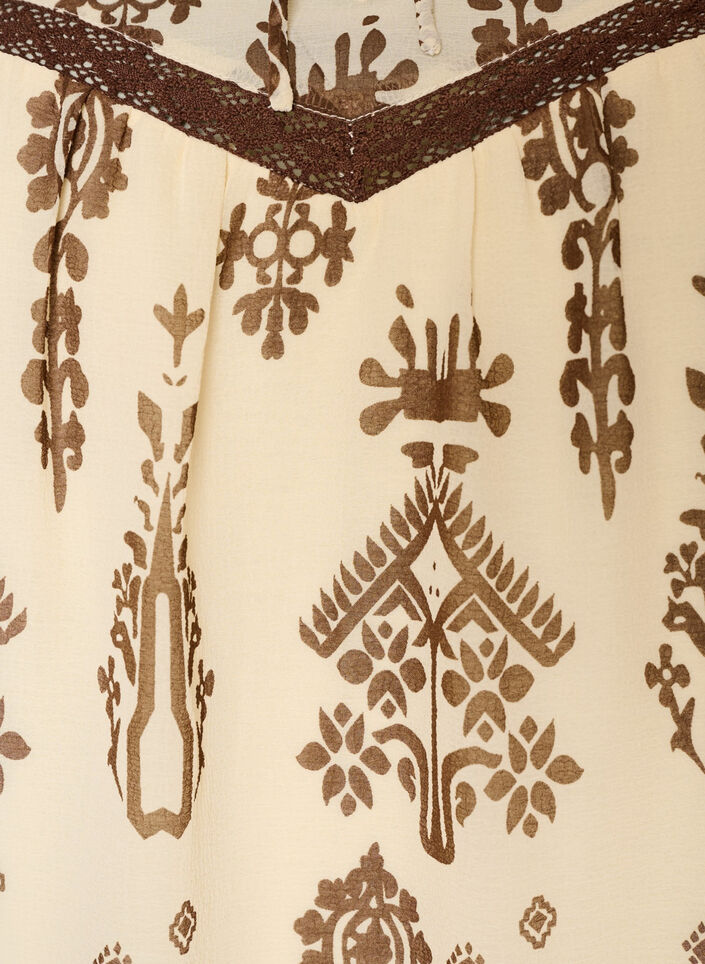 Pusero kuviolla ja virkatulla reunuksella, Beige, Packshot image number 2