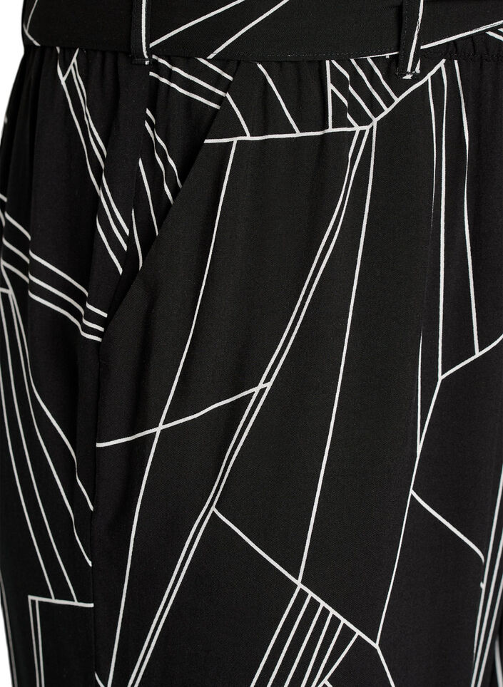 Korkeavy&ouml;t&auml;r&ouml;iset viskoosihousut, Musta, Packshot image number 2