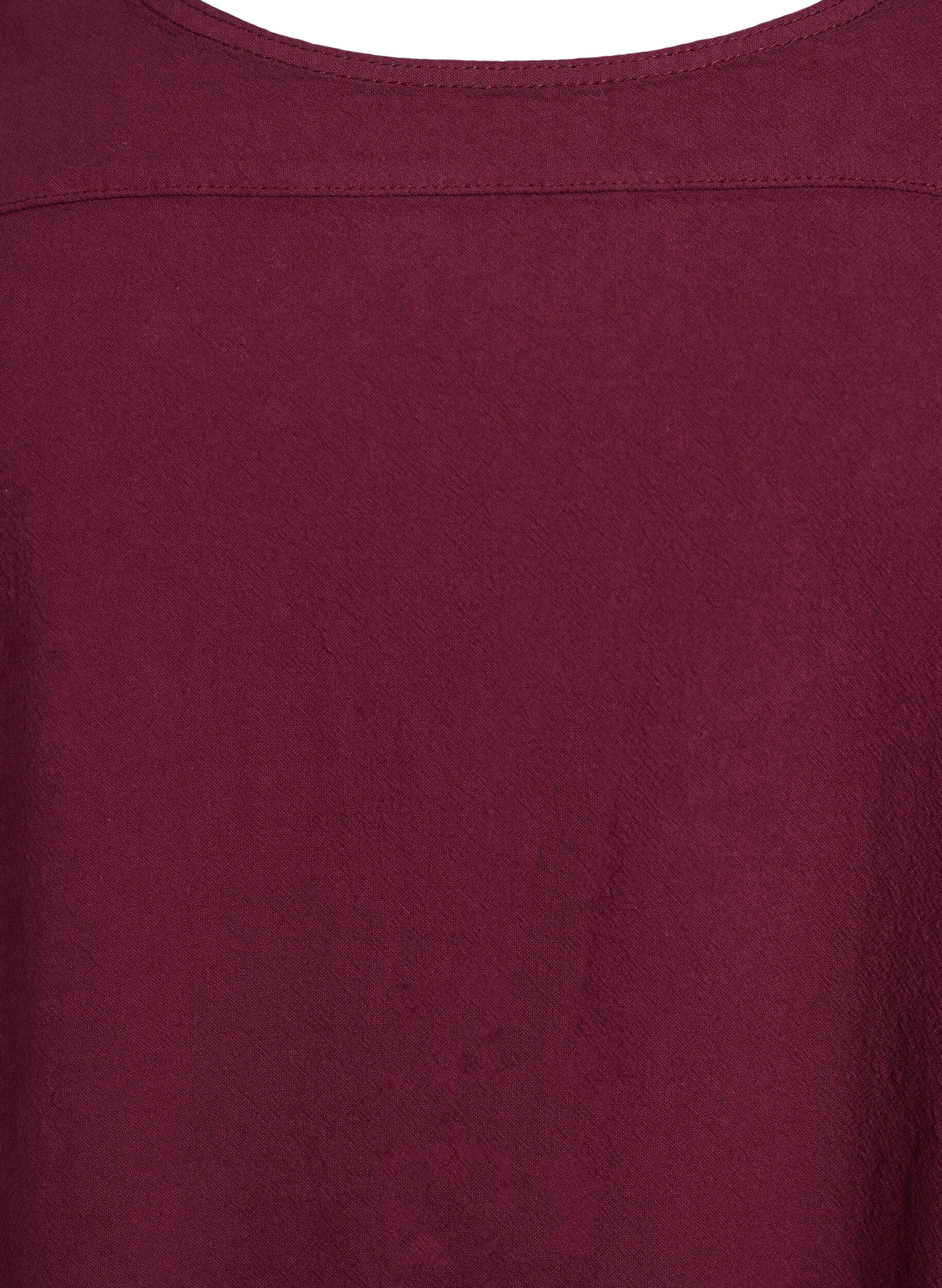 ZizziLyhythihainen puuvillamekko , Tumma Bordeaux, Packshot image number 2