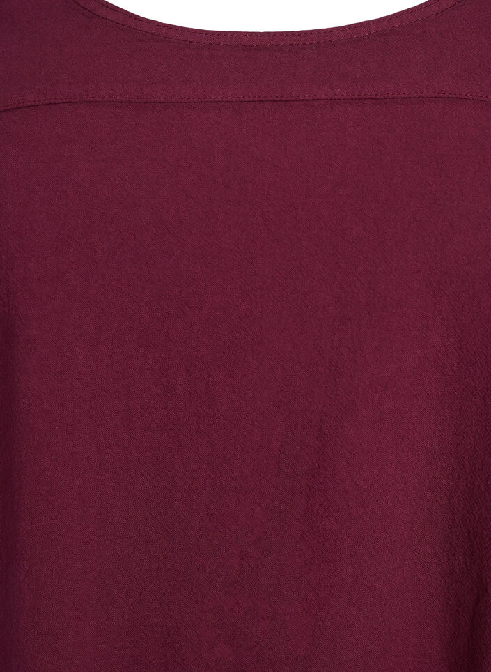 Lyhythihainen puuvillamekko , Tumma Bordeaux, Packshot image number 2