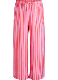 Raidalliset housut korkealla vy&ouml;t&auml;r&ouml;ll&auml; ja leveill&auml; lahkeilla, Vaaleanpunainen