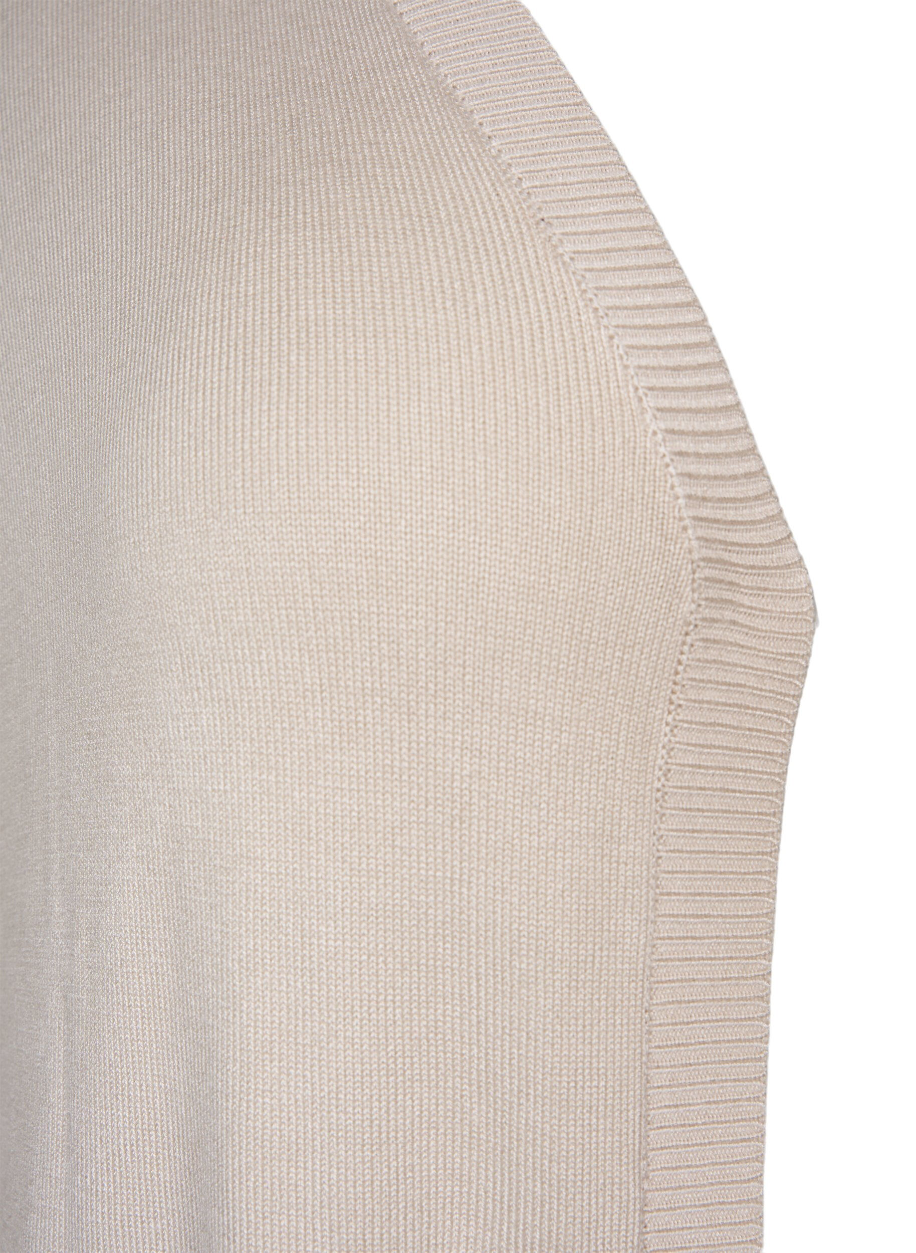 ZizziPitk&auml; neuletakki viskoosisekoitteesta, Beige, Packshot image number 2