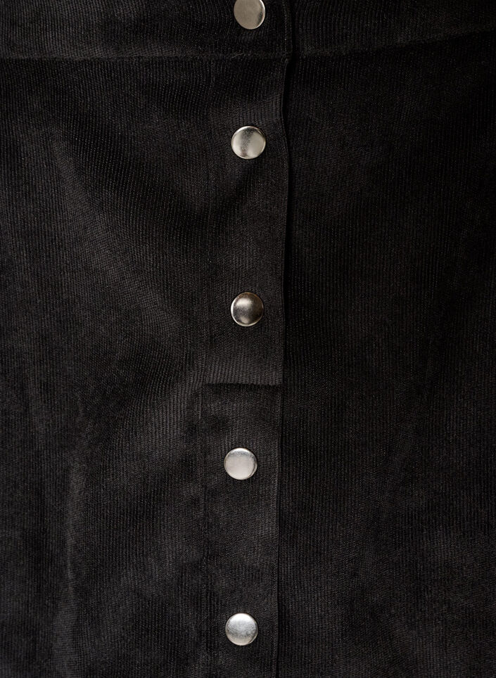 A-linjainen velourhame napeilla, Musta, Packshot image number 2