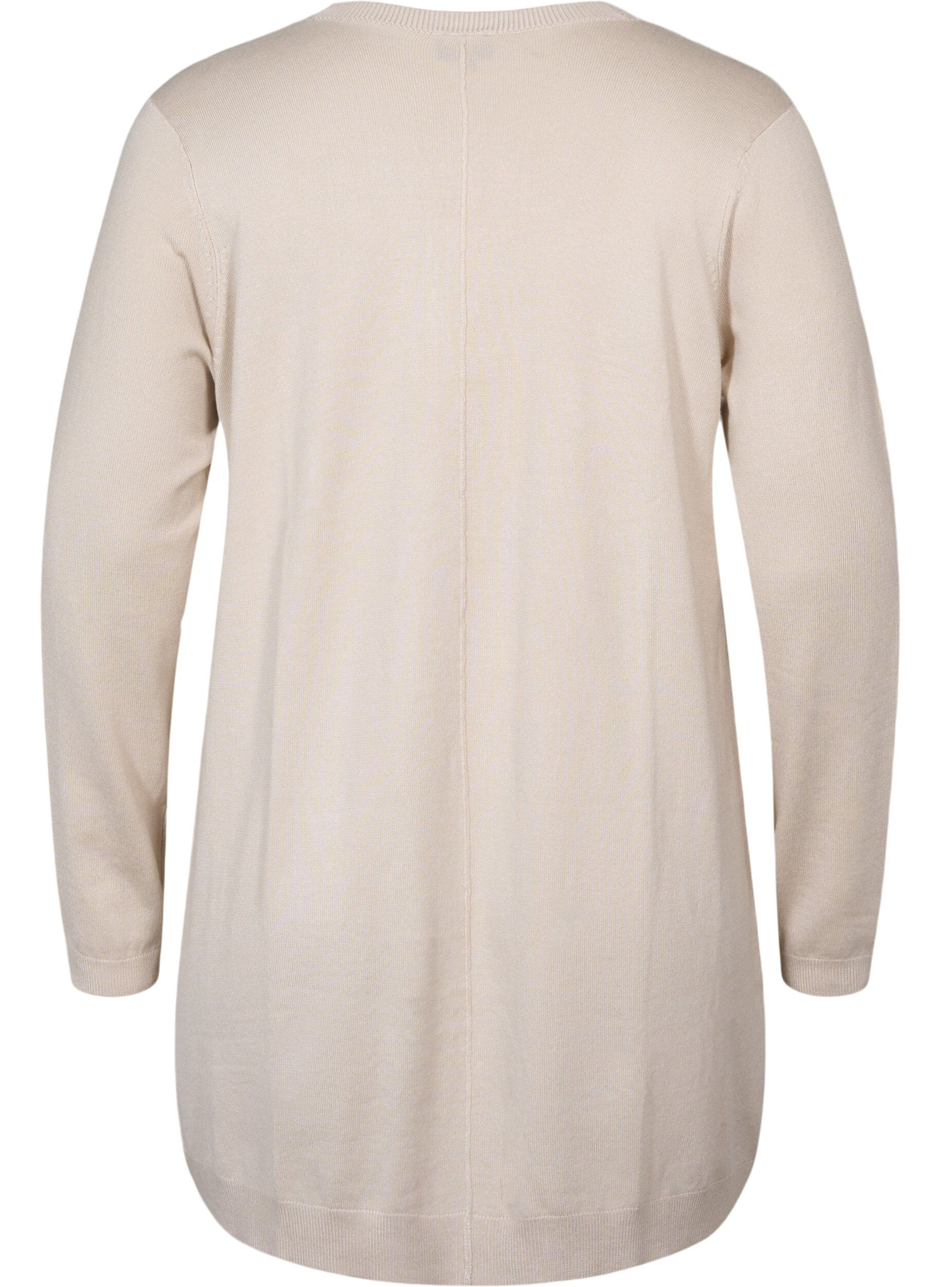 ZizziPitk&auml; neuletakki viskoosisekoitteesta, Beige, Packshot image number 1