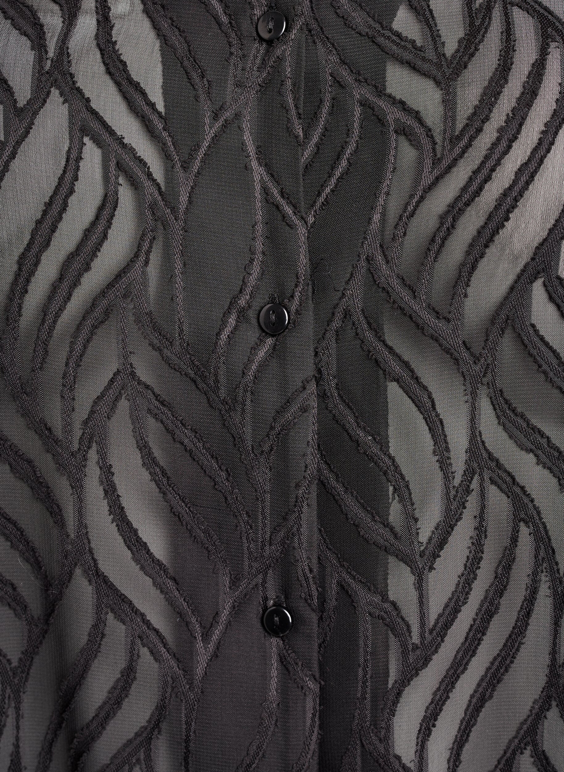 Zizzi Chiffon-tunika teksturoidulla kuviolla, Musta, Packshot image number 2